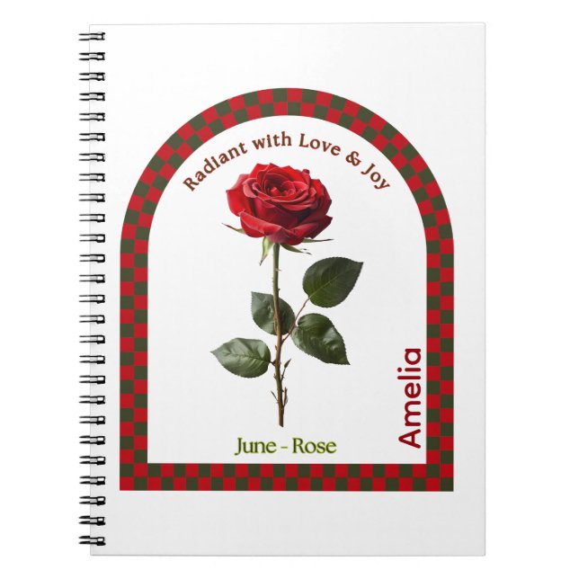 Cuaderno Personalized June Birth Month Flower Notebook (Frente)