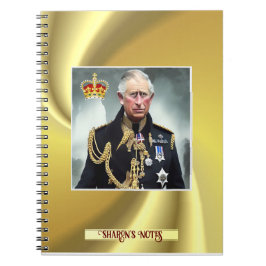 Cuaderno Personalized King Charles III Gold background Note