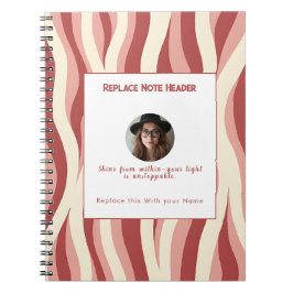 Cuaderno Personalized Lavender and Yellow Wave Patterned