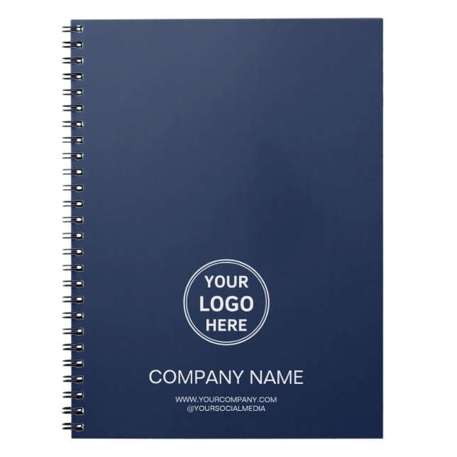 Cuaderno Personalized Logo Navy Blue Corporate Business (Frente)