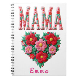 Cuaderno Personalized Mama Heart Floral Custom Gift