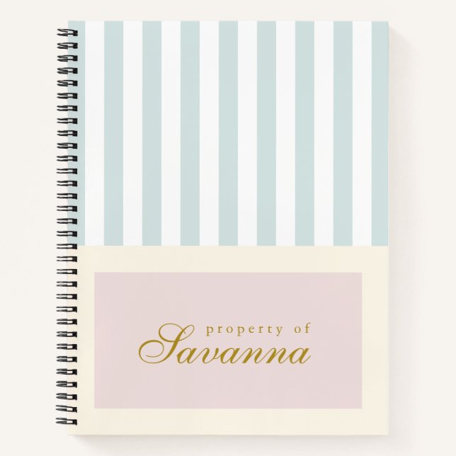 Cuaderno Personalized Minimalist Aesthetic Pastel Notebook (Anverso)