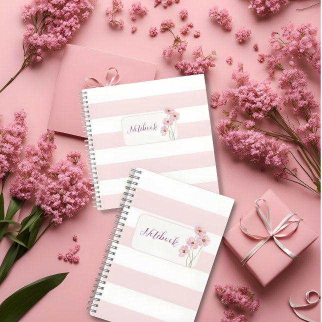 Cuaderno Personalized Minimalist Pink Floral Notebook (Subido por el creador)