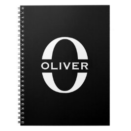 Cuaderno Personalized Monogram Black And White Name