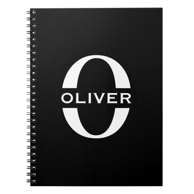 Cuaderno Personalized Monogram Black And White Name (Frente)