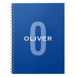 Cuaderno Personalized Monogram Blue White Name