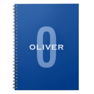 Cuaderno Personalized Monogram Blue White Name