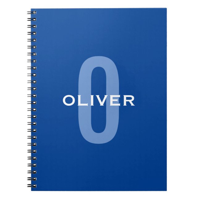 Cuaderno Personalized Monogram Blue White Name (Frente)
