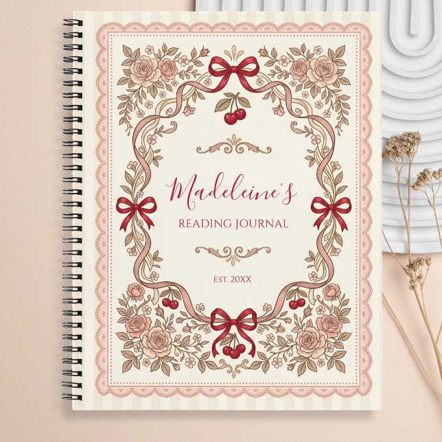 Cuaderno Personalized Monogram Bookworm Reading Journal (Subido por el creador)