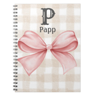 Cuaderno Personalized Monogrammed Gingham Coquette Bow