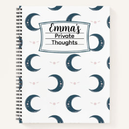 Cuaderno Personalized Moon Pattern Spiral Notebook 8.5x11