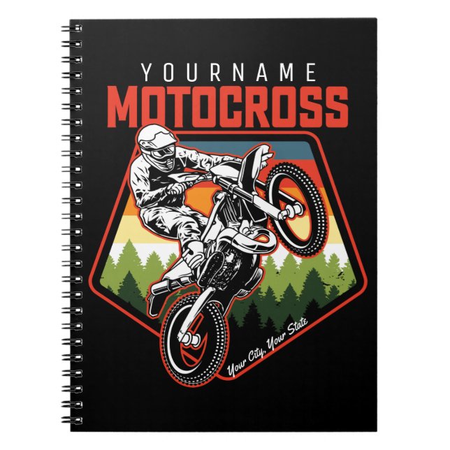 Cuaderno Personalized Motocross Racing Dirt Bike Trail Ride (Frente)