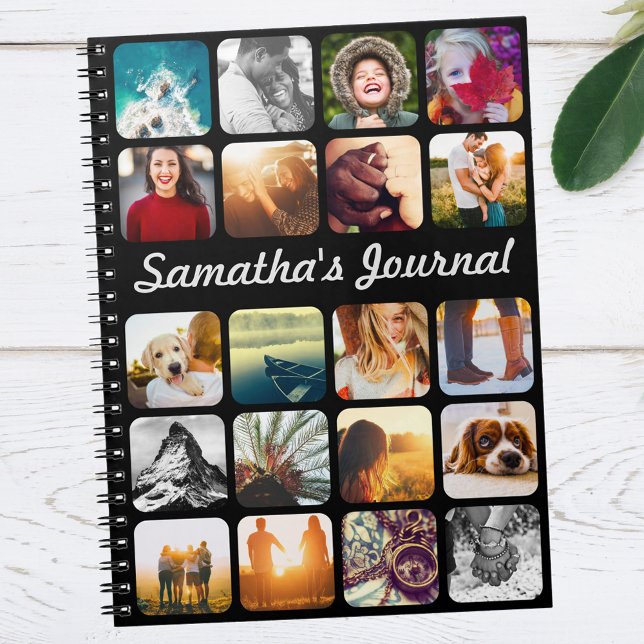 Cuaderno Personalized Name & 20 Photo Black (Subido por el creador)