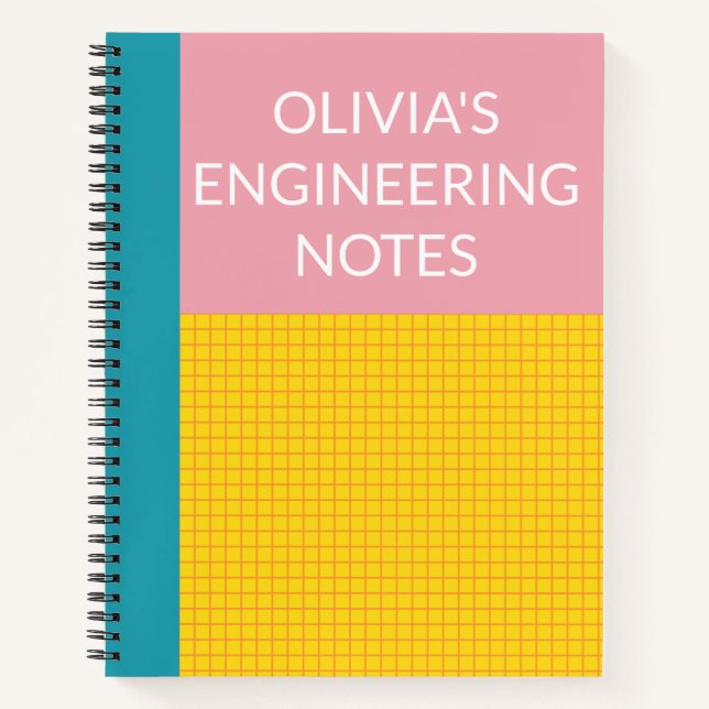 Cuaderno Personalized Name Engineering Graph Paper Pink (Anverso)