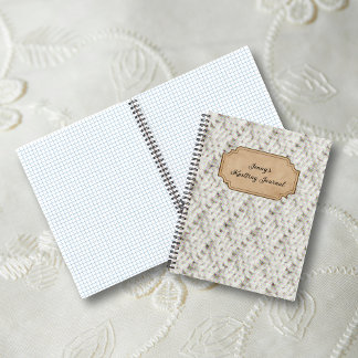 Cuaderno Personalized Name Yarn Pattern Knitting Journal