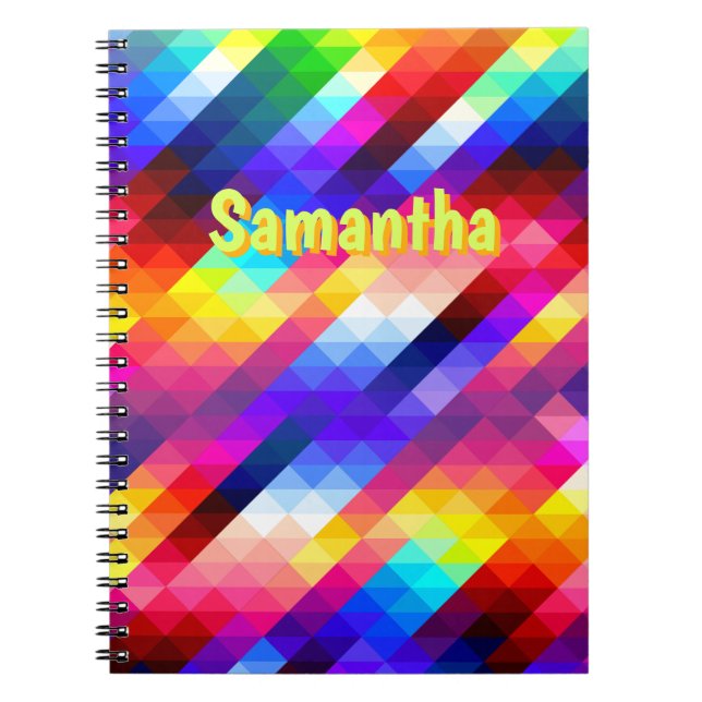 Cuaderno Personalized Neon Notebook | Abstract Rainbow  (Frente)
