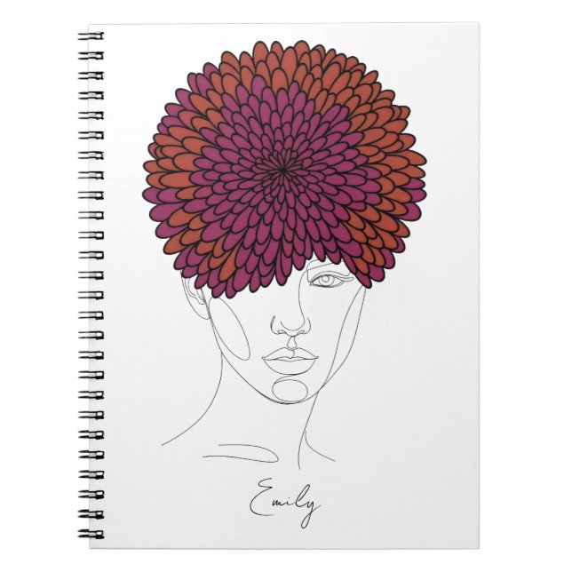 Cuaderno Personalized November Birth Flower Portrait (Frente)