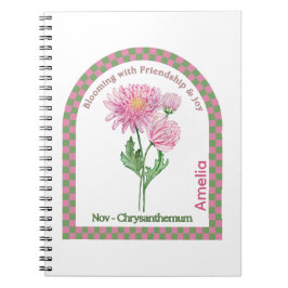 Cuaderno Personalized November Birth Month Flower Notebook