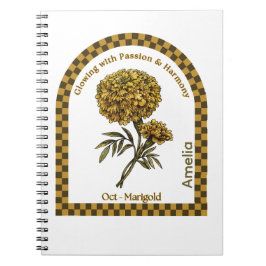Cuaderno Personalized October Birth Month Flower Notebook