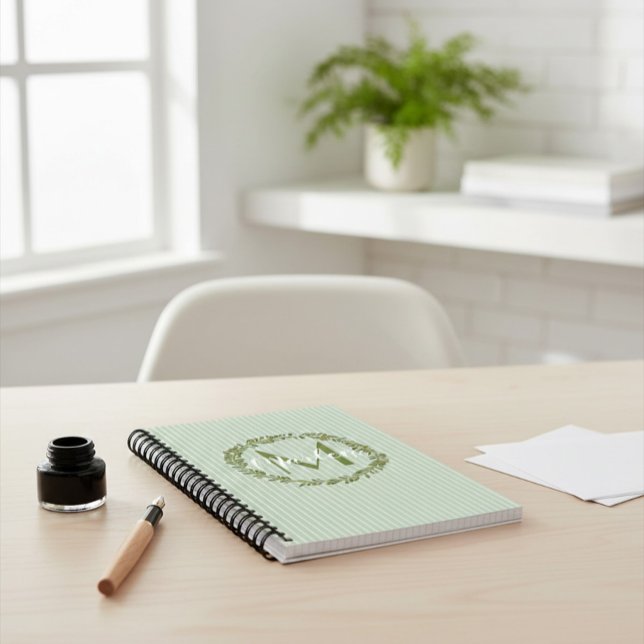 Cuaderno Personalized Olive Wreath Monogram  (Subido por el creador)