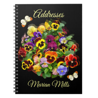 Cuaderno Personalized Pansy and Butterfly  Address Book