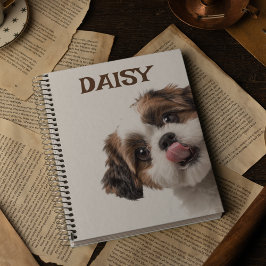 Cuaderno Personalized Pastel Brown Notebook Dog Photo