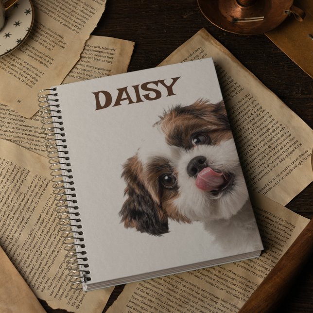 Cuaderno Personalized Pastel Brown Notebook Dog Photo (Subido por el creador)