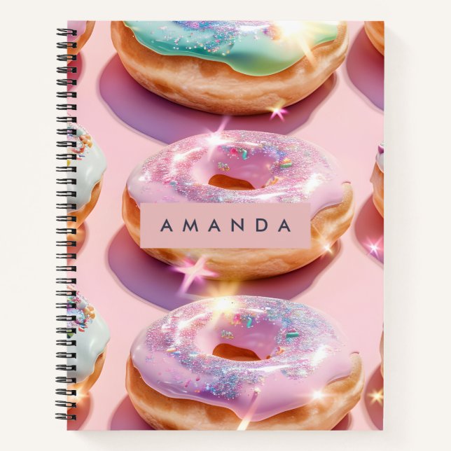 Cuaderno Personalized Pastel Pink Donut Sparkle (Anverso)