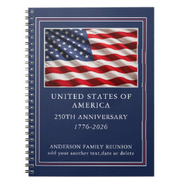 Cuaderno Personalized Patriotic USA 250th Anniversary 