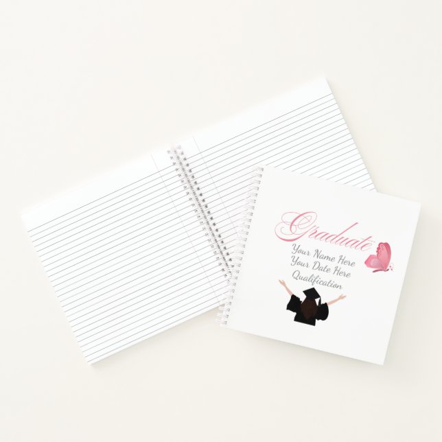 Cuaderno Personalized Pink Graduate Gift, Custom Name  (Interior)