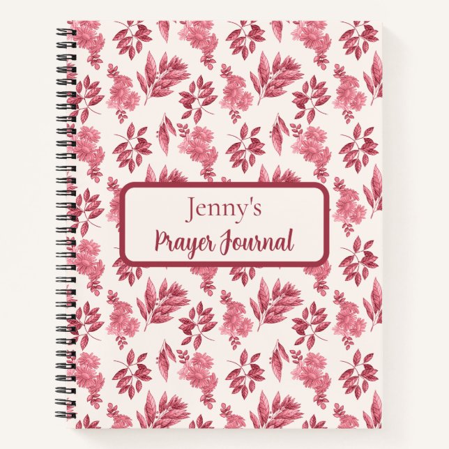 Cuaderno Personalized Pink Toile Prayer Journal (Anverso)