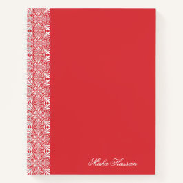 Cuaderno Personalized Poppy Red Floral Notebook  