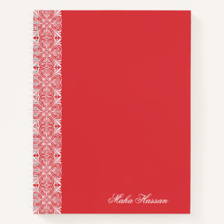 Cuaderno Personalized Poppy Red Floral Notebook  