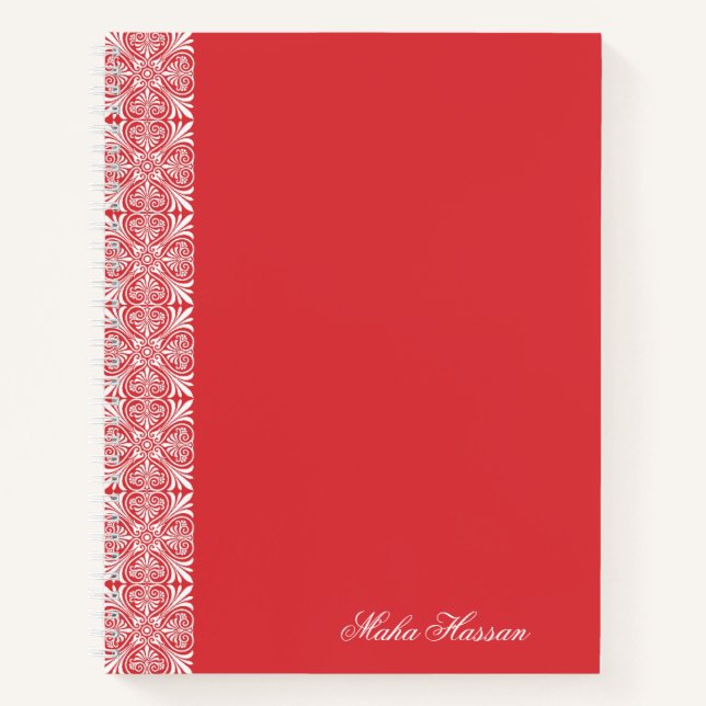 Cuaderno Personalized Poppy Red Floral Notebook   (Anverso)