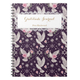 Cuaderno Personalized Romantic Maximalist Dove and Rose