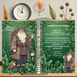 Cuaderno Personalized Santa Letter North Pole Greenery Xmas
