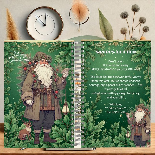 Cuaderno Personalized Santa Letter North Pole Greenery Xmas (Personalized Santa Letter North Pole Greenery Xmas Notebook)