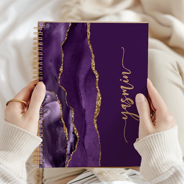 Cuaderno Personalized Signature Purple Gold Agate (Subido por el creador)