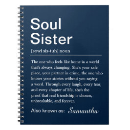 Cuaderno Personalized Soul Sister Definition Navy Blue