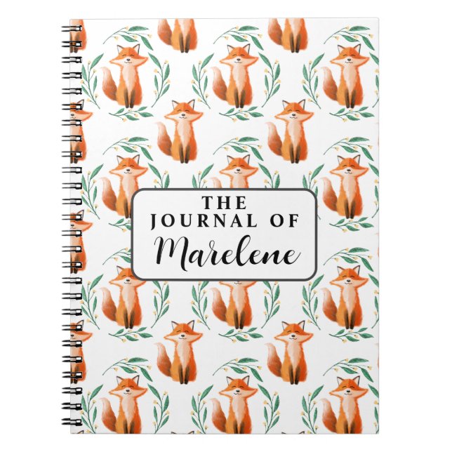 Cuaderno Personalized Spiral Photo Notebook – Cute Fox  (Frente)