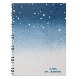 Cuaderno Personalized Starry Night Blue Gradient Notebook