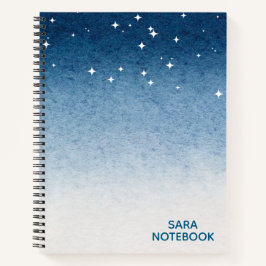 Cuaderno Personalized Starry Night Blue Gradient Notebook