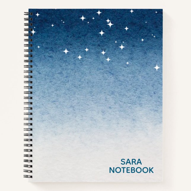 Cuaderno Personalized Starry Night Blue Gradient Notebook (Anverso)