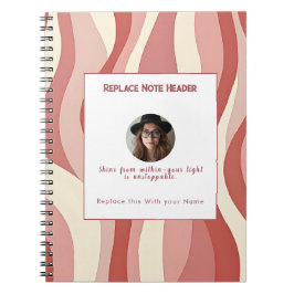 Cuaderno Personalized Terra Cota and Cream Wave Patterned