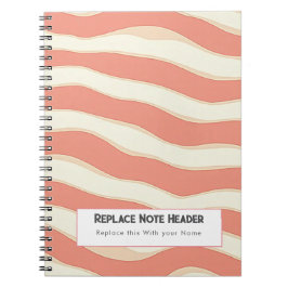 Cuaderno Personalized Terra Cotta and Cream Wave Patterned 