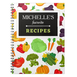 Cuaderno Personalized Vegetables Seamless Vegan Pattern