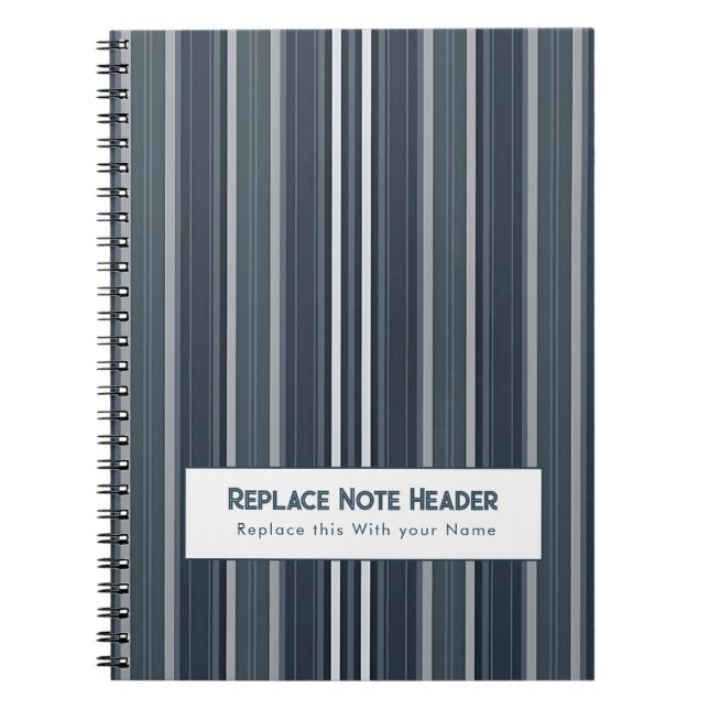 Cuaderno Personalized Vertical Stripe Blue Grey (Frente)