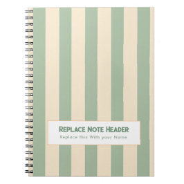 Cuaderno Personalized Vertical Stripe Green Cream