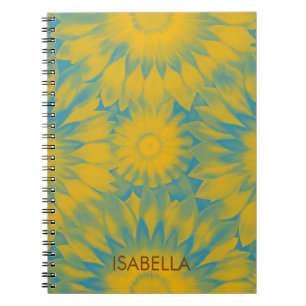 Cuaderno Personalized Vibrant Sunflower Tie-Dye Art