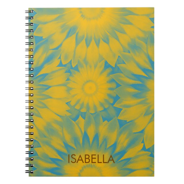 Cuaderno Personalized Vibrant Sunflower Tie-Dye Art (Frente)